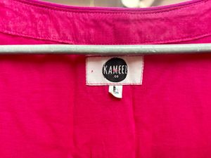 Vibrant Pink Embroidered Sleeve