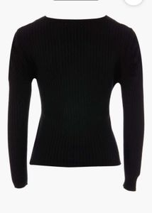 Stylish Black Wrap Knit Top