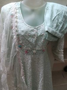 Light Blue Embroidered Kurta Set