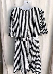 Striped V-Neck Wrap Dress