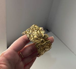 Vintage Floral Statement Cuff Bracelet