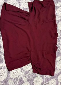 Women's Deep Burgundy Gathered Waist Top (XL)