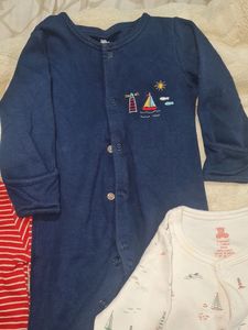 Set Of 3 Baby Rompers- 0-3m