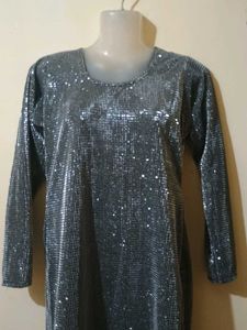Sparkling Silver Maxi Dress