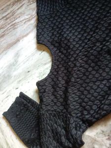 Black Textured Kurta in size m