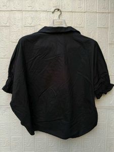 New with tag Embroidered Black Button-Up Top
