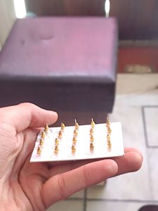 Color Diamond Earrings Pure Silver Studs Pech (Two