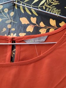 Bright Orange Cutwork Top