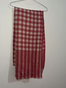 Red & Beige Checkered Scarf