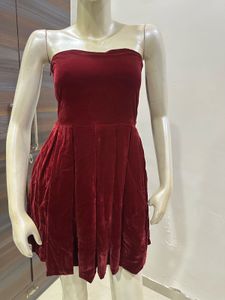 Burgundy Velvet Mini Dress