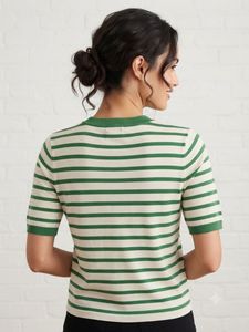 Striped "Damsel" Graphic Tee