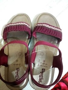 Burgundy Flat Sandals