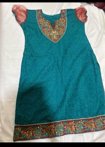 Embellished Teal Kurta