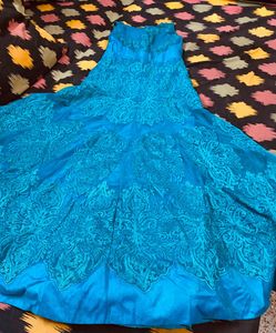 Teal Embroidered Ethnic Gown