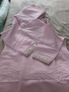 Beautiful Pink Kurta Set with Floral Dupatta