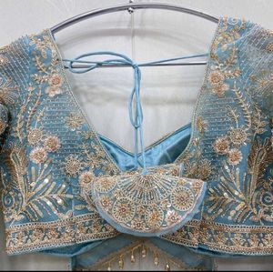 Stunning Blue Embroidered Lehenga Choli