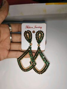 Sparkling Green Gemstone Dangle Earrings