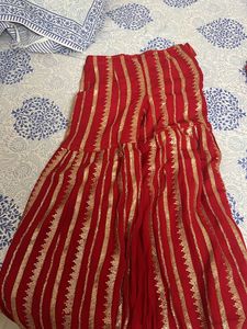 Pure Chinnon Kurta Sharara Set For Girls .age 7- 9
