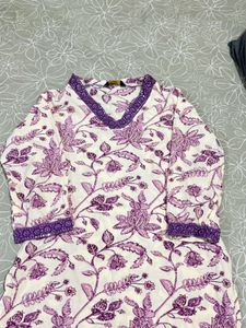Floral Cotton Kurti from Myntra - Size-S