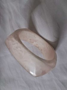 Unique Square Baby Pink Resin Bangle