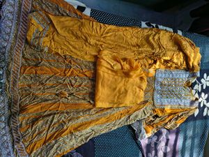Elegant Yellow Anarkali Kurta Set🎉🥳 Diwali sale