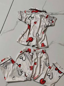 Heart Print Pajama Set