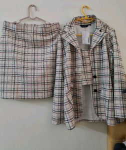 Chic Plaid Skirt Suit Set