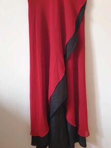 Cherry Red &amp; Black High Low Dress