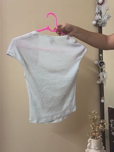 Striped Square Neck Crop Top