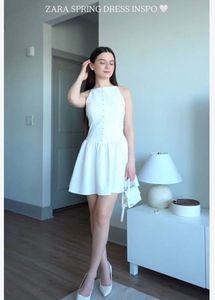 Chic White Button-Up Mini Dress
