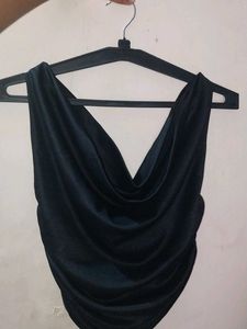Elegant Black Cowl Neck Top