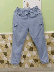 Light Wash Cargo Jeans