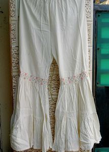 White kurta sharara duppta set