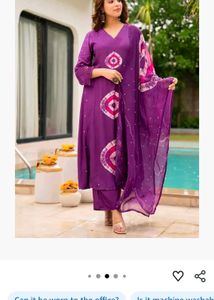 Navratri Beautiful Purple Bandhani Kurta Set