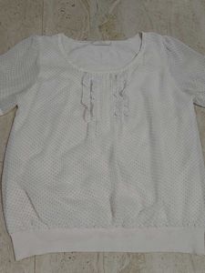 Chic White Polka Dot Top
