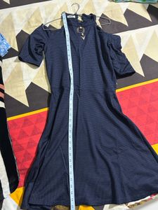 Navy Cold Shoulder Dress