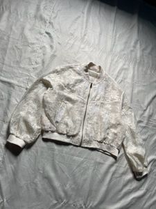 Sheer Lace Bomber Jacket