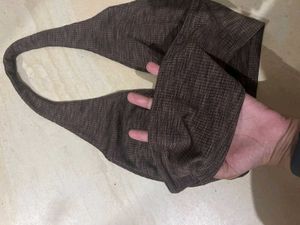 H&amp;M Brown Textured Halter Neck Top