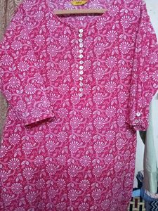 Pink Floral Print Kurta
