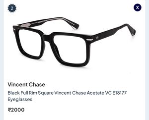 Vincent Chase Black Full Rim Square Eyeglasses