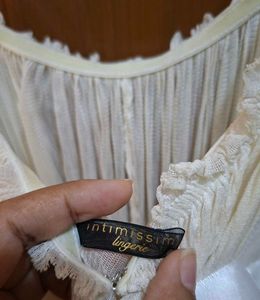 Chic Cream Pleated Dress/top