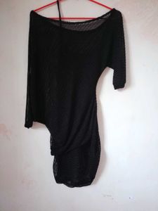 Asymmetrical Hem Knit Dress