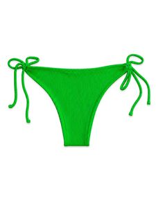 Bright Green Ribbed Tie-Side Bikini Bottoms