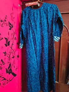Blue Printed Kurta Set with Dupatta