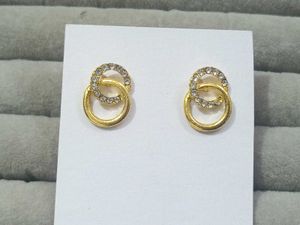 Elegant Gold plated Interlocking Hoop Earrings