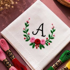 Embroidered Handkerchief with Letter