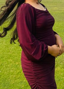 Burgundy Bodycon Dress