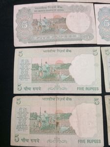Old Indian Currency -5rs Notes (Set Of 7)