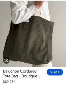 Stylish Corduroy Tote Bag