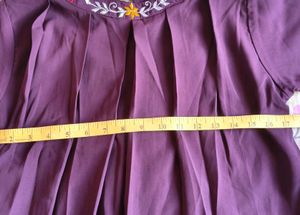 Embroidered Purple Kurti with Bell Sleeves (New)